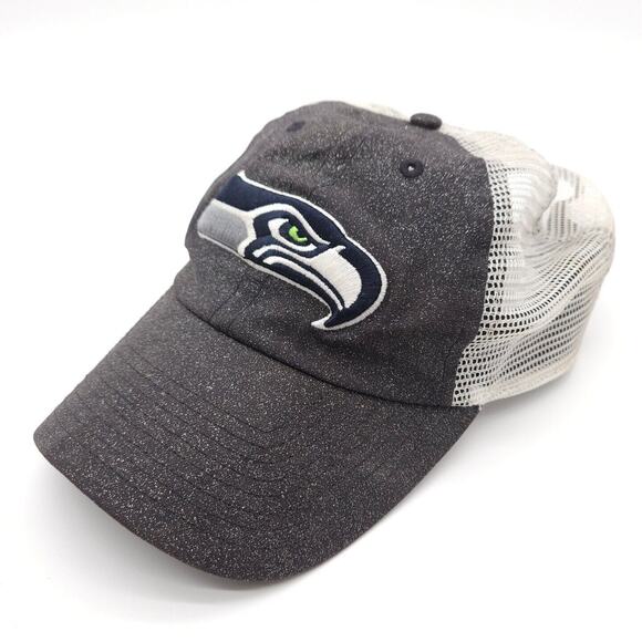 Seattle Seahawks Womens NFL Team Apparel Snapback‎ Mesh Glitter Sparkle Hat Cap - Picture 1 of 7